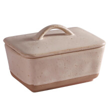 Vintage Medieval Ceramic Butter Box with Cover Tray Square Butter Box Butter Box Dim Sum Storage Box