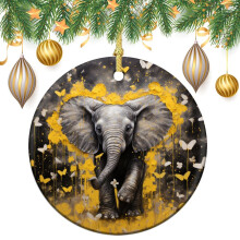 Christmas Ornament Animal Cute Elephant Christmas Tree Ornaments Baby Elephant With Yellow Butterflies Best Gifts for Christmas Xmas Gift