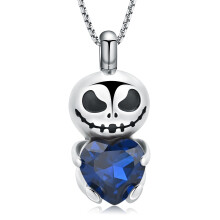Birthstone Cremation Jewelry for Ashes for Pet / Human Vintage Skull Urn Necklace for Ashes Stainless Steel Memorial Urn Jewelry