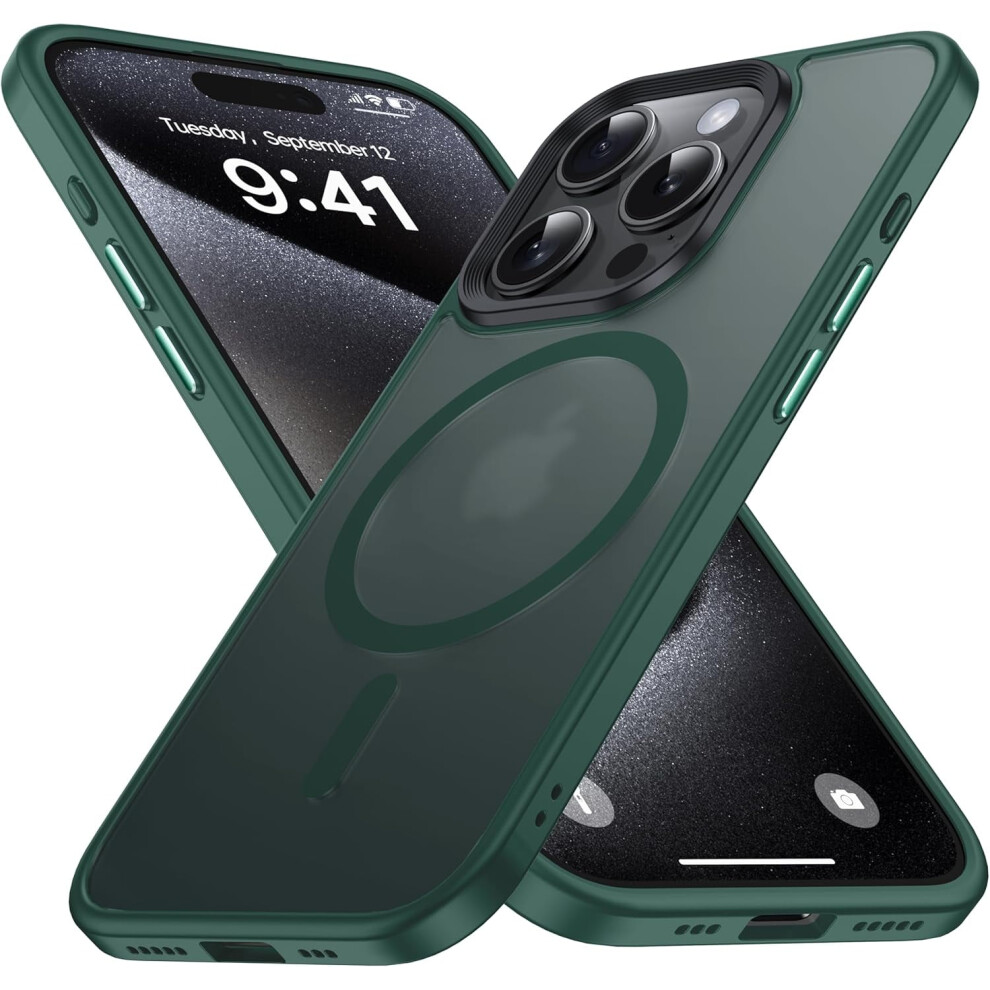 Magnetic Iphone 15 Pro Max Case Compatible With Magsafe – Translucent Matte, Anti-Fingerprint, Military Shockproof, Slim Hard + Silicone Bumper, 9329345394997