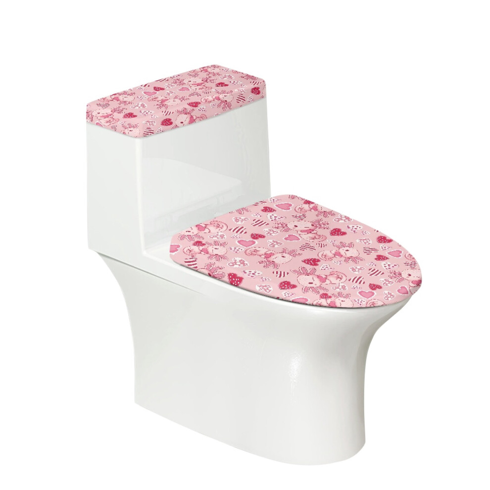 Toilet Lid Cover Set U-Shaped Salamander Heart Design 2 975221446107