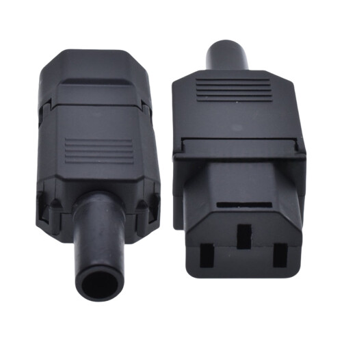 IEC320 C13 Female Power Adapter with Grounding Pin 2 Pack
