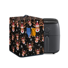 Christmas Deer Air Fryer Cover with Top Handle – Dust Protector, Easy Clean, Compatible with Most Air Fryers