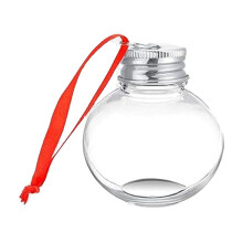 50ml Plastic Ball Bottle with Lid, Thickened Reusable Container for Milk Tea, Cold Drinks, Christmas Decor & Party Supplies – 22.3in, Silver