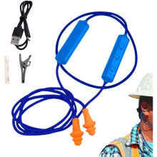 Bluetooth Earplugs for Work – 39.3" Hidden In-Ear Headphones w/ Mic & Controls, Noise-Isolating for Construction/Noisy Places – Compatible with