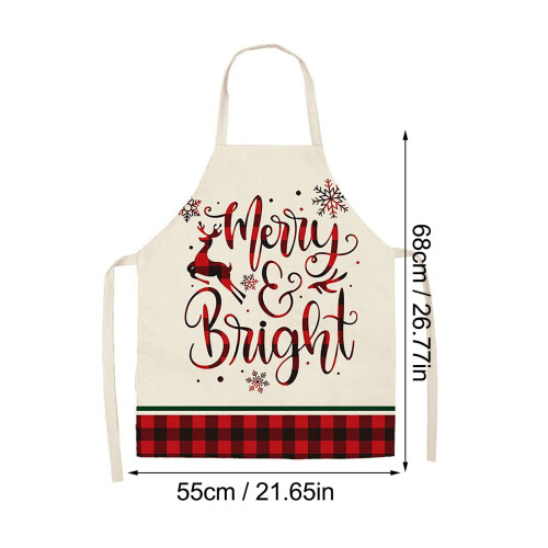 Christmas Kitchen Apron Buffalo Plaid 55x68cm 1