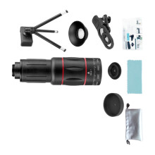 Magnifier Photography Lens 18X/28X/36X/64X Telephoto Lens with Mount Clip Telescope Telephoto Phone Lens for Most Phones
