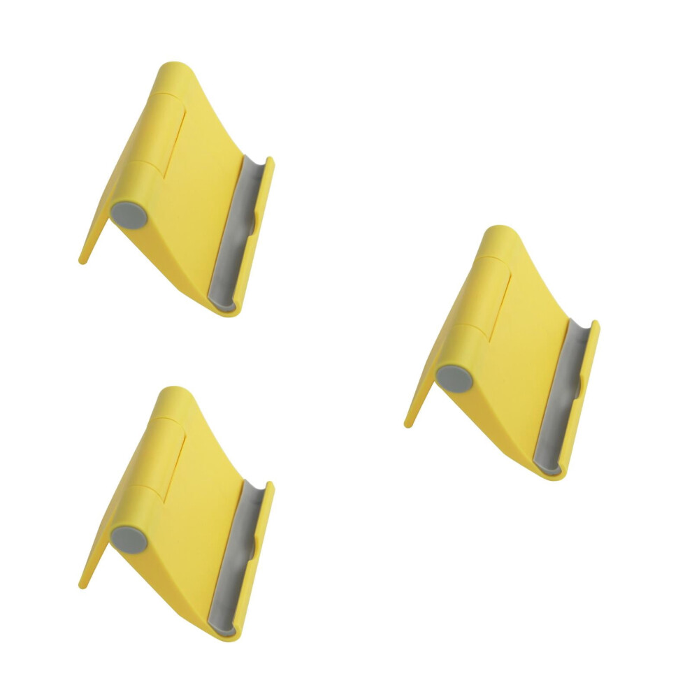 3Pcs Universal Foldable Cell Phone Stand Tablet Holder For Smartphone Tablet Mp5 And More Devices (Yellow) Yellow 9422877958412