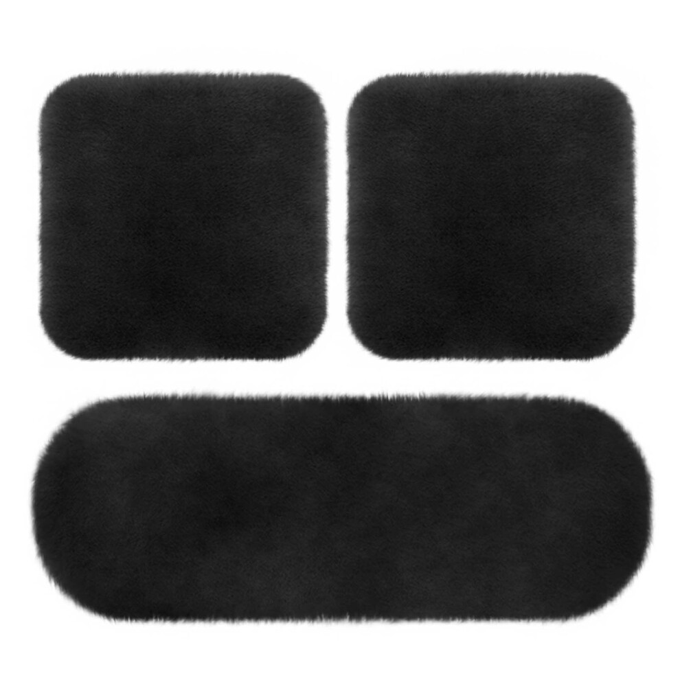 3-Piece Plush Car Seat Cushions With Non-Slip Backing, Soft Faux Rabbit Winter Seat Covers Â Compatible With Most Cars 9399596683843