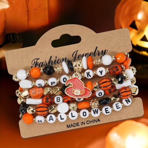 Set Halloween kralenarmbanden – Stapelbaar en elastisch 1