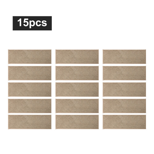 Antislip traptreden beige 28"x9" 15-delig polyester met 1