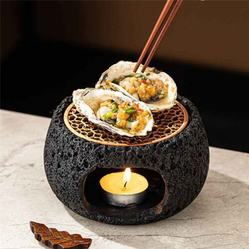 Artistic Rock Material Round Plate for Candle Heating,Insulation Base for Kitchen & Dining Room,Household Tableware B