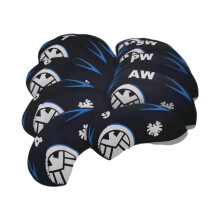 10pcs/set Neoprene Golf Headcover Brands High Performance - Black, 13x5x1cm