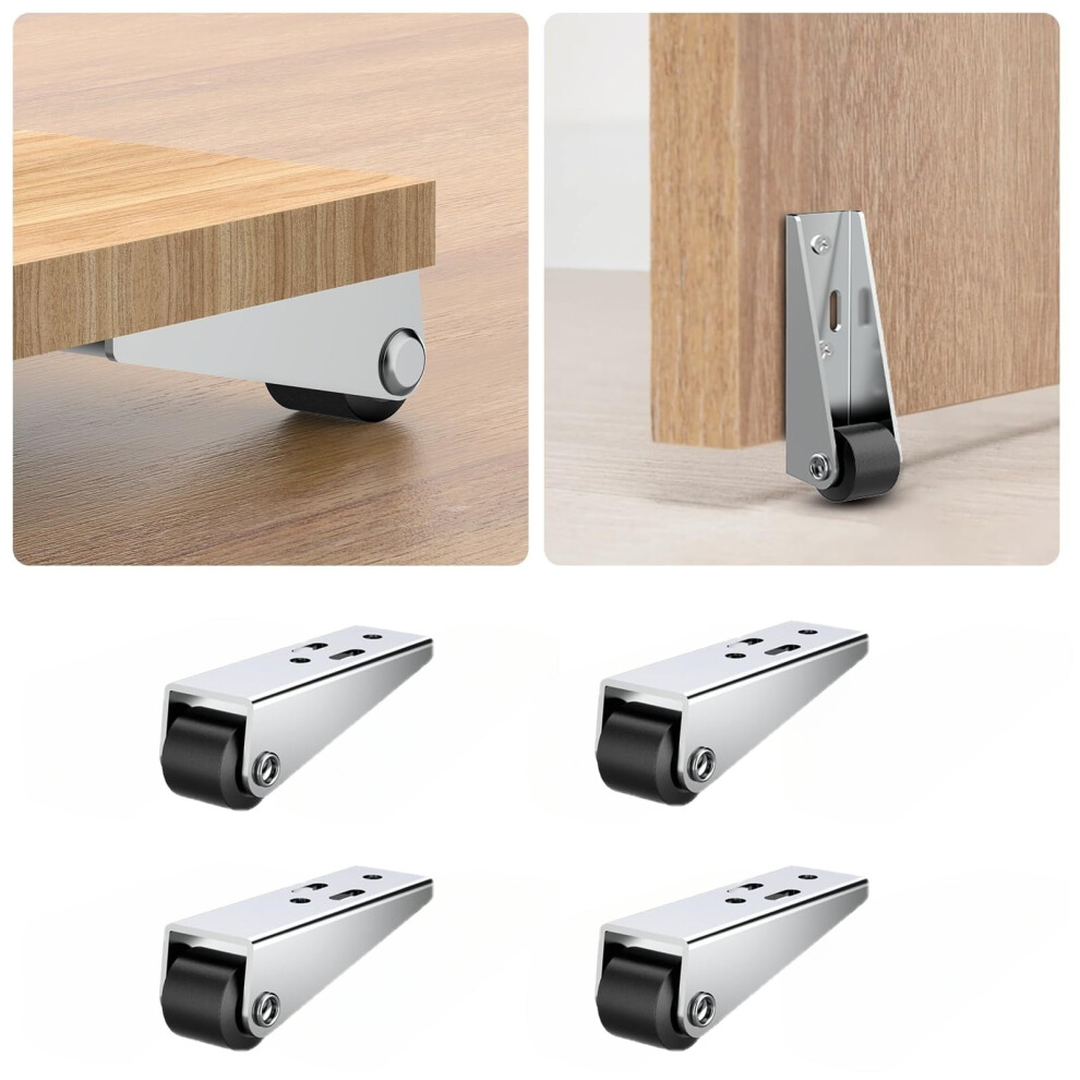 4Pcs Gate Caster Wheels Replacement, Small Caster Wheels And Roller Wheels Side Mount Casters For Furnitur, Doors, Gates, Fences, Yards, Farms 9399596196473
