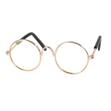 Fashion Dog Cats Pet Glasses Creative Trend Photo Round Frame Small Sunglasses Toy Doll Retro Sunglasses Pet Accessories for Photos