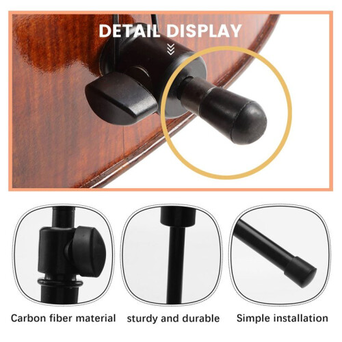 1-Pkg Stark Svart Kolfiber Cello Endpin 3/4 & 4/4 Cello Delar 2