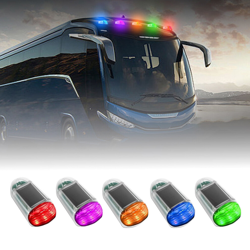 Solar Powered Cab Lights, Ip68 Waterproof, No-Drill Wireless Roof Marker Lights With Vibration Sensor Â Compatible With Trucks Amber/Black 9399596196688