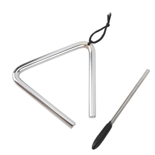 Stainless Steel Hand Percussion Triangle 4 Inch for Practice and Performance