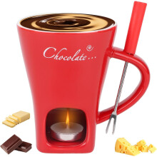 Chocolate Fondue Mug Ceramic with Forks 1 Piece