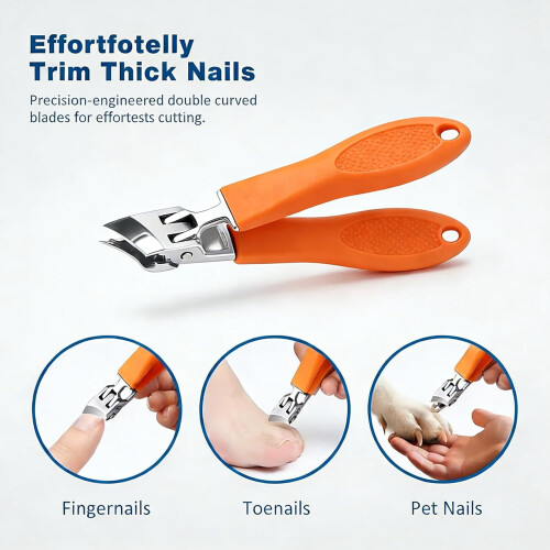 Nail Clipper Wide Jaw Slanted Long Handle 2