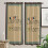 Laundry Room Curtains Semi-Sheer Brown Border 2-Pack 52x84 1