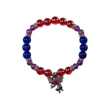 Colorful Crystal Bead Bracelet Beaded Wristband Butterfly Pendant Handchain Accessory for Parties and Everyday Wear
