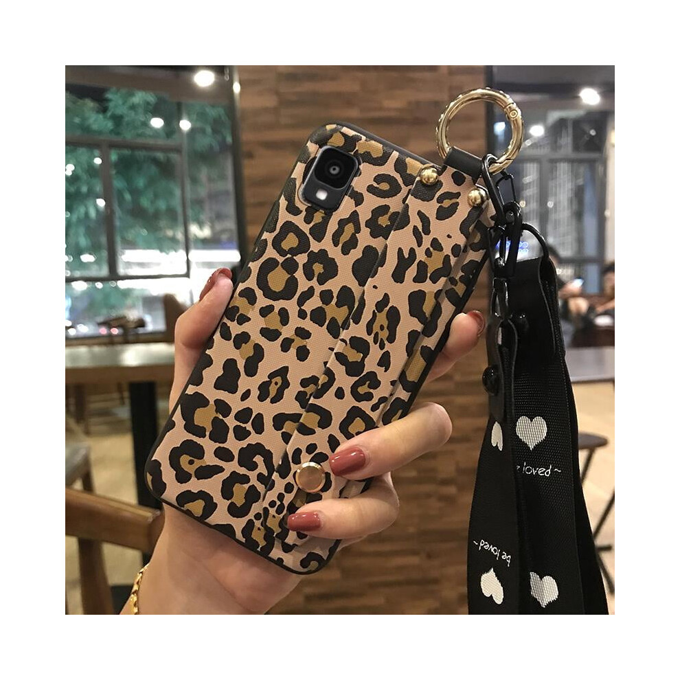 Fashion Phone Case Compatible With Tcl 30Z/30Le/T602dl – Silicone Anti-Knock Cover With Wristband, Flower Design, Kickstand & Ring 9399596197746