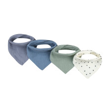 4pcs Cotton Baby Drool Bibs Print Triangle Scarf Comfortable Drooling Teething Burp Cloth Breathable Saliva Towel