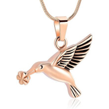 Hummingbirds Urn Necklace for Ashes Urn Cremation Jewelry Stainless Steel Memorial Urn Pendant for Ashes