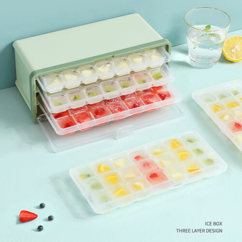 Compact Ice Maker System, Easy Release Ice Cube Tray for Convenient Refreshment, Stackable Freezer Ice Trays, BPA-Free and Odor-Proof Design, Perfect 1
