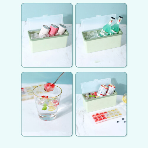 Compact Ice Maker System, Easy Release Ice Cube Tray for Convenient Refreshment, Stackable Freezer Ice Trays, BPA-Free and Odor-Proof Design, Perfect 2
