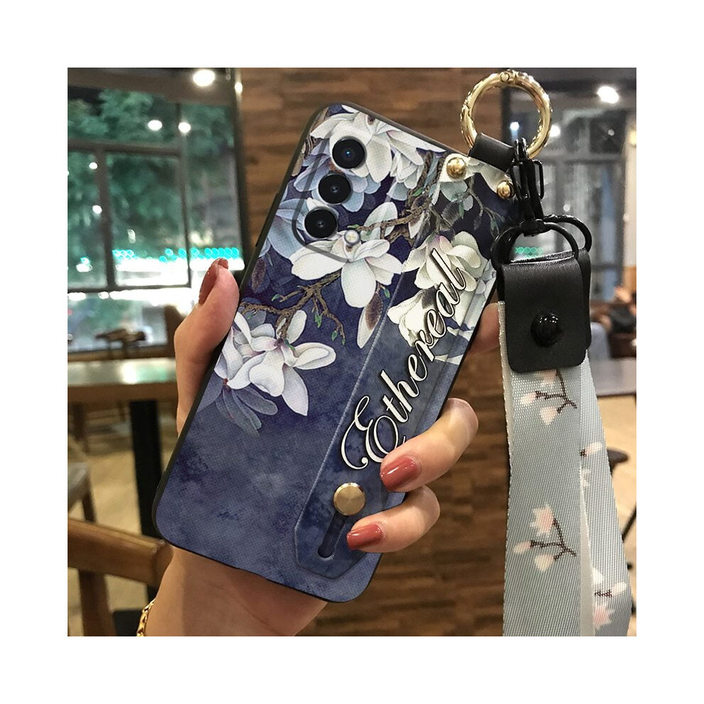 Phone Case Compatible With Oneplus Nord N200 5G Â Silicone, Shockproof, Kickstand, Wristband & Flower Strap 9422877961030