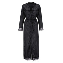 Women Underwear Tummy Control Long Silk Kimono Dressing Gown Bath Robe Nightdress Womens Lingerie