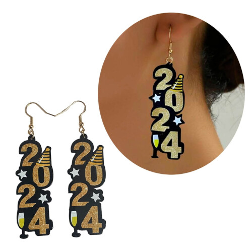 New Year earrings handmade shimmering delicate pair 1