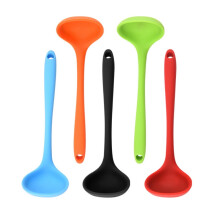 5Pcs Silicone Ladles, Assorted Colors, Heat-Resistant, Compatible with All Cookware