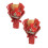 Red Artificial Rose Bouquet 3-Head 2-Pack 3