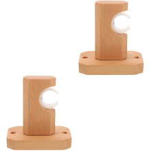 Set of 2 Wooden Curtain Rod Holder Decorative Brackets Griddle
