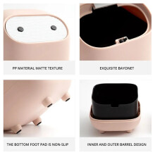 Desktop Trash Can, Small Office Supplies, Double-Layer Push-Down Trash Can, Cute Trash Storage Box