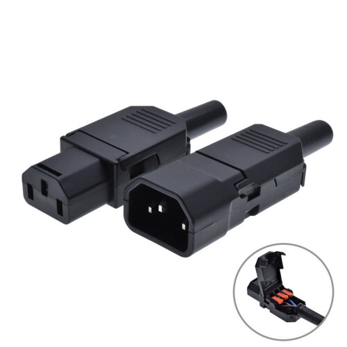 IEC320 C13 Female Power Adapter with Grounding Pin 2 Pack 1