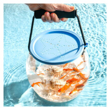 Plastic Fish Bowl, Portable Small Aquarium with Handle, Transparent Handheld Fish Tank