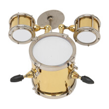 Miniature Drum Set Replica Musical Instrument Model Dollhouse Decor with Box