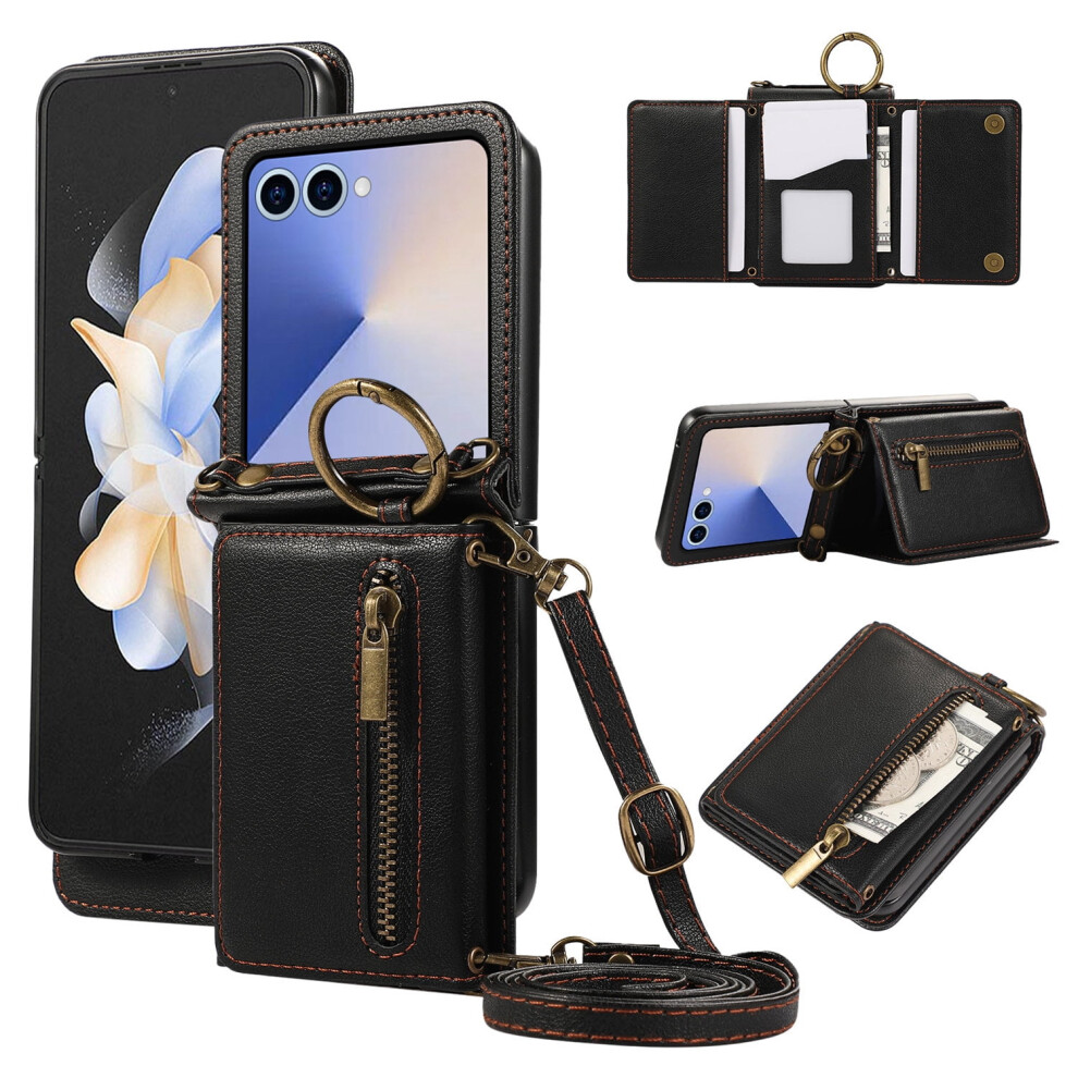Leather Wallet Phone Case For Samsung Galaxy Z Flip 3 To 7 971050430676