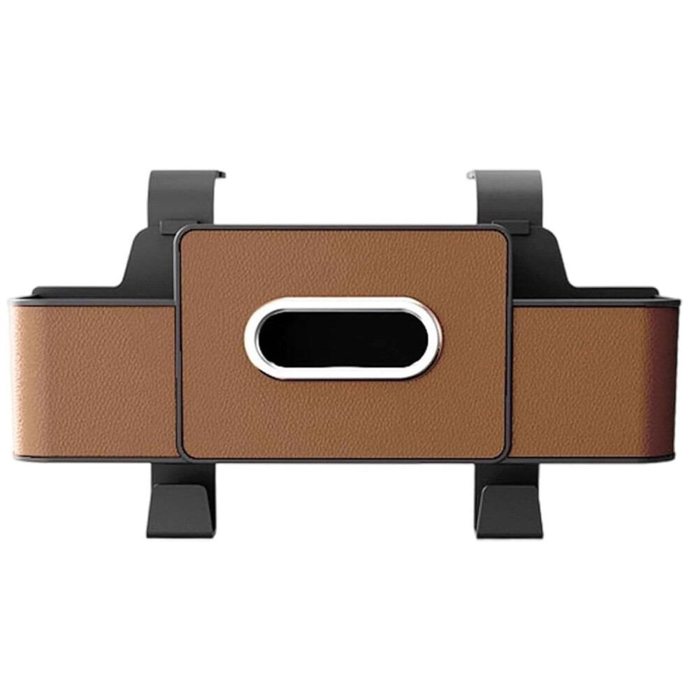 Car Organizers And Storage Back Seat, Hanging Headrest Storage Box With Tissue & Cup Holders, Multifunctional Backseat Caddy For Suv Sedan Orange/Brown/Black 9085618872707
