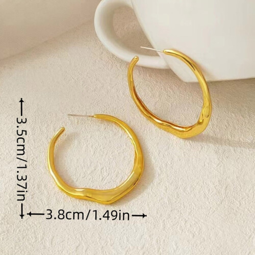 Női arany és ezüst karika fülbevaló – 3,8 cm 2