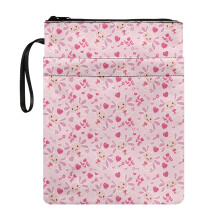 Heart-Shaped Salamander Pattern Notebook Wraps Book Sleeve Cover for Handle Book Organzier Holder Polyester Fabric with Pocket and Waterproof