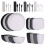 Wheat Straw Dinnerware Set 32 pcs for 4 people black 2