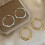 Women's Gold and Silver Hoop Earrings Round Thick Circular 6