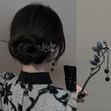 Alloy Vintage Chinese Butterfly Flower Tassel Hair Stick for Cheongsam, Hanfu and Modern Attire