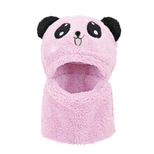 Autumn Winter Cartoon Wool Face Hats for Children with Ear Covering, Polyester Fiber Material, Suitable for Ages 2 - 10