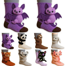 3D Knit Animal Socks Warm Hand-Crocheted Novelty Socks